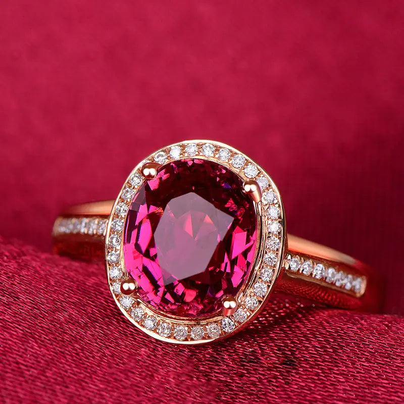 Red Crystal Ruby Gemstone Diamond Rings