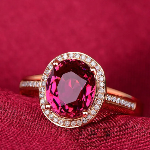 Red Crystal Ruby Gemstone Diamond Rings